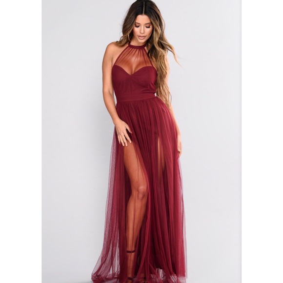 Fashion Nova Dresses & Skirts - *NWOT* Burgundy Formal Dress